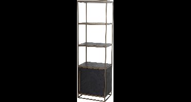 Light & Living Chisa - Wandkast - Hout Zwart/Antiek Brons - 55x40x180 cm