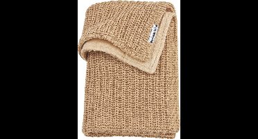 Meyco Herringbone velvet ledikant deken - Warm Sand - 100x150cm