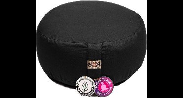 Meditatiekussen - Yogi & Yogini - Biologisch Katoen - Boekweit - Zwart