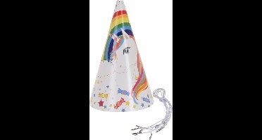 Free and Easy Eenhoorn feesthoedjes - Papieren hoedjes voor meisjes - 8 stuks