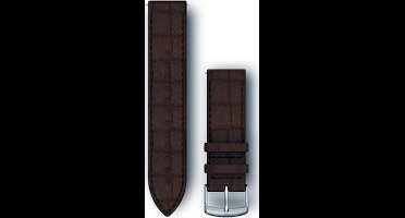 Garmin Quick Release Horlogebandje - Italiaans Leren Wearablebandje - 20mm - Donkerbruin Reliëf