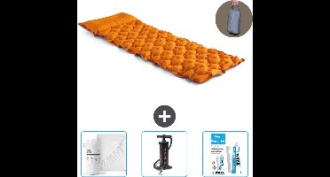 Intex Campingmat - 1-Persoons - 71 x 191 x 11 cm - Oranje - Inclusief Hoeslaken - Pomp en Reparatieset