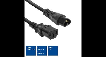 ACT Netsnoer C6 - C13 zwart 0,2 m AK5247