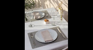 4x Tabac Placemat Grey - 30x43cm - onderlegger - tafeldecoratie - tafel dekken - Linen look