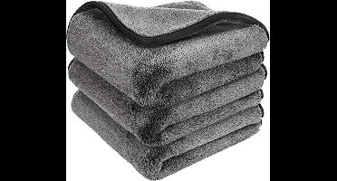 *** 1x Premium Microvezel Auto droogdoek - 40cm x 40cm - Poetsdoek - Microfiber Cloth - Duurzaam – Grijs - van Heble® ***