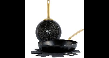 GreenPan Craft Aluminium Koekenpannenset 2 delig -Ø20cm/28cm – PFAS-vrij – Zwart – Inductie- en Vaatwassergeschikt – Ovenbestendig tot 220° - Gehard Aluminium – RVS Handgrepen – Groter bakoppervlak - Zwart