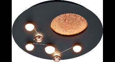 LED Plafondlamp - Plafondverlichting - Torna Zion - 42W - Aanpasbare Kleur - Dimbaar - Rond - Mat Zwart - Metaal