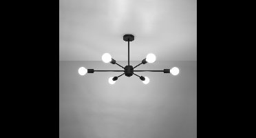 Sollux Lighting Kroonluchte Lango - 46x86.5x68cm - E27 - zwart - staal