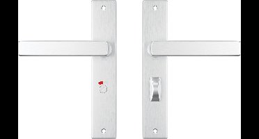 AXA Deurbeslag set Binnendeur - Edge Riga - Deurkruk Aluminium - voor toilet/badkamer - TL63-8 - Deurklink met schild