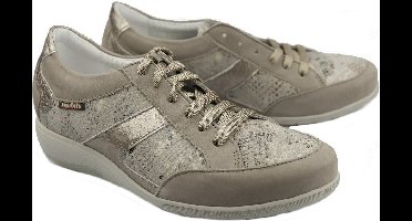 Mobils by Mephisto JOSEFINA lederen sneakers Dames warm grijs EXTRA BREED - Maat 40.5