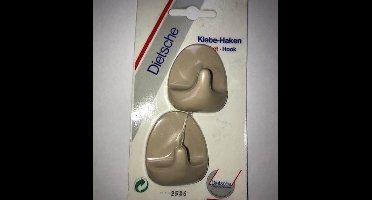 Universele handdoekhaken zelfklevend (setje van 2) beige