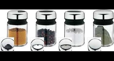 WMF Depot - Kruidenpotjes - 4-delig - RVS - Transparant Deksel - Voor Verse Kruiden