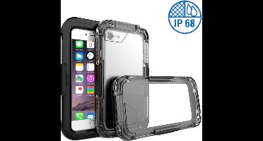 Hoesje geschikt voor Apple iPhone 6 Plus / 6s Plus - Waterdichte Zwart Hoesje IP68 Certifering tot 10 meter, Hoesje Waterdicht tot 10 meter