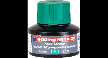 edding RBTK 25 (25 ml) navulinkt voor boardmarkers o.a. e-12 - kleur; groen - potje