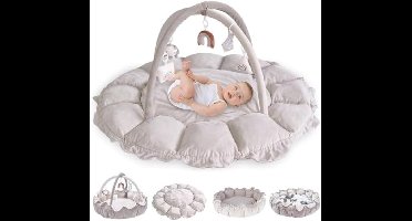 Multifunctionele Speelmat met Speelboog voor Baby's - Zachte Kruipmat met Verwijderbaar Speelgoed