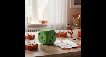 T&F Creations Kerstspel set - dobbelspel - incl foam dobbelsteen - rood