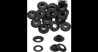 Set van 30 Kunststof Zeilringen voor Dekzeil, Zwembadhoes en Luifel - Zwart