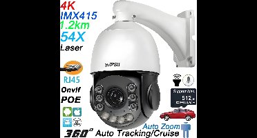 Beveiligingscamera – Camerabewaking – Bewakingscamera – IP-camera – PTZ Camera – 4K 8MP Resolutie – 54x Optische Zoom & Automatische Tracking