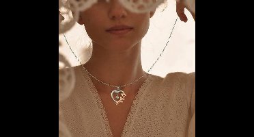 Nordivar - Rozenbloem Hartketting Zilveren Halsketting Vrouwen Meisjes - Valentijnscadeau