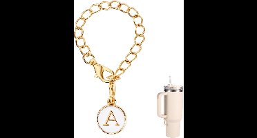 Charm Accessoires voor Drinkbeker - Gepersonaliseerd Naam ID Hanger voor Beker - Initialen Charm (Letter A)
