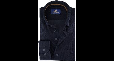 Overhemd Eden Valley corduroy donkerblauw