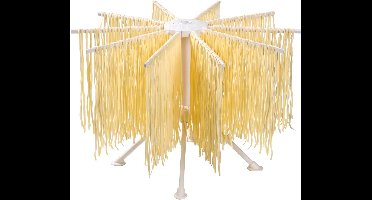 Penelife Pastadroger met 10 uittrekbare armen, opvouwbare pastastandaard voor het drogen van pasta, pastadroger van kunststof, om op te hangen van 2 kg, wit