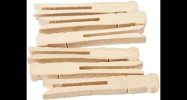 Wasknijpers - Platte Wasknijpers - DIY - Decoratie - Was Ophangen - Hout - Lengte: 9,5 cm, Breedte: 1,4 cm - 100 stuks