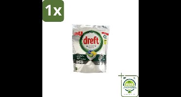 1 x Dreft – Vaatwastabletten – All-in-One Platinum – Lemon – 59 Tabletten - Vaatwastabletten - Vaatwasser - Vetverwijderen - Glasbescherming - Citroengeur