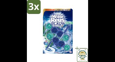3 x Witte Reus Toiletblok Blauw Actief Eucalyptus 2 stuks per verpakking - Grootverpakking - Toiletblok - Toilet Reinigen - Blauw Water - Eucalyptus Geur - Kalkaanslag Voorkomen