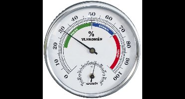 Orion - Thermometer Hygrometer - Rond - 8.5cm - Zilver