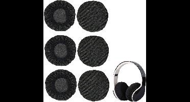 Pack van 6 oorkussens voor hoofdtelefoons - schuim oorkussens - wasbare - flexibele stof helm oorkappen - schuim helm.