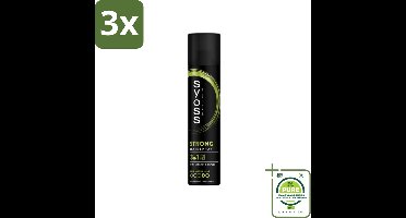 3 x Syoss - Strong Hold - Haarspray - Sterke Fixatie - 300 ml - Grootverpakking - Haarspray - Sterke Fixatie - Langdurige Hold - Styling - Verzorging