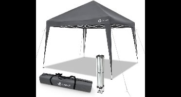 VOUNOT Gazebo Opvouwbaar 3x3m, met 4 zandzakken, Pop Up Opvouwbaar Paviljoen, UV-bescherming 50+, Grijs