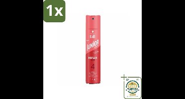 1 x Taft - Reflex Shine 4 - Junior Haarspray - Glanzende finish - 250 ml- Haarspray - Glans - Fixatie - Haarverzorging - 48 Uur Hold