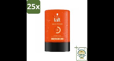 25 x Taft - Maxx Power 8 - Styling Gel - Langdurige fixatie - 300 ml - Grootverpakking - Styling Gel Voor Mannen - Langdurige Fixatie - Hold Level 8/15 - Haar Fixatie - Stijl Voor Korte Kapsels