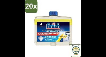 20 x Finish - Vaatwasmiddel - Hygiene Machinereiniger Lemon - Hygiënische Reiniging - 250 ml - Grootverpakking - Vaatwasmiddel - Vaatwasser Reinigen - Vaatwasser Onderhoud - Vaatwasser Hygiëne - Vaatwasser Reiniger