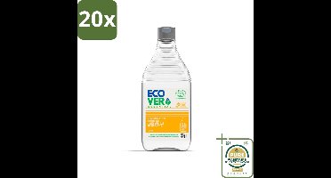 20 x Ecover - Afwasmiddel Essential - Citroen - 450 ml - Grootverpakking - Ecover Afwasmiddel Citroen - Afwasmiddel Citroen - Plantaardig Afwasmiddel - Duurzaam Afwasmiddel - Ecocert Afwasmiddel