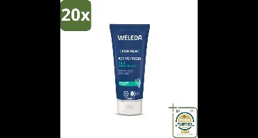 20 x WELEDA - Douchegel 3‑in‑1 Active Fresh Men - 200 ml - Grootverpakking - Douchegel Mannen - 3 In 1 Douchegel - Natuurlijke Douchegel - Frisse Geur - Lichaam En Gezicht Reinigen