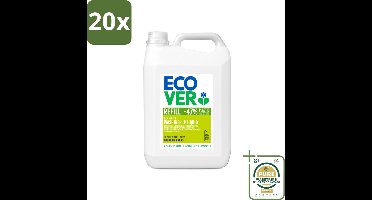 20 x Ecover - Afwasmiddel - Citroen & Aloë Vera - 5 liter - Grootverpakking - Ecover Afwasmiddel - Plantaardig Afwasmiddel - Afwasmiddel Citroen Aloë Vera - Duurzaam Afwassen - Zero Waste Afwasmiddel