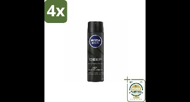 NIVEA MEN – Deodorant spray – Deep – 150 ml - Voordeelverpakking - 4 stuks - Droge huid - 48 uur bescherming