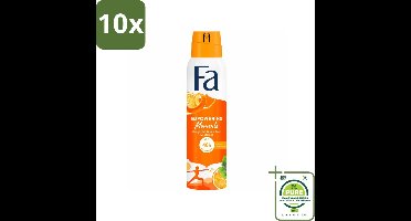 10 x Fa – Deodorant Spray – Empowering Moments – 150 ml - Grootverpakking - Deodorant Spray - Geur - Zweet - Geurige Deodorant - Frisheid