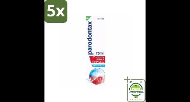 5 x Parodontax – Tandpasta – Active Repair Fresh Mint – 75 ml - Grootverpakking - Tandvlees Herstellen - Tandplak Verwijderen - Bloedend Tandvlees - Gezwollen Tandvlees - Ontstoken Tandvlees