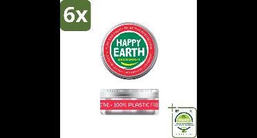 Happy Earth – Deodorant Balm – 100% Natuurlijk Floral Patchouli – 45 g - Voordeelverpakking - 6 stuks - Deodorant balm - Natuurlijke deodorant