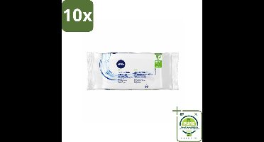 10 x NIVEA - Reinigingsdoekjes - Verfrissend - Verwijdert Waterbestendige Make-up - 7 Doekjes - Grootverpakking - Reinigen - Make-up Remover - Gezichtsdoekjes - NIVEA - Vitamine E