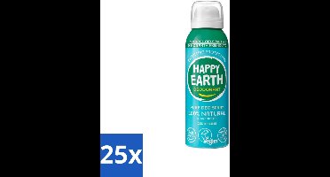 Happy Earth – Deodorant Natural Air Spray – 100% Natuurlijk Cedar Lime – 100 ml - Bulkverpakking - 25 stuks
