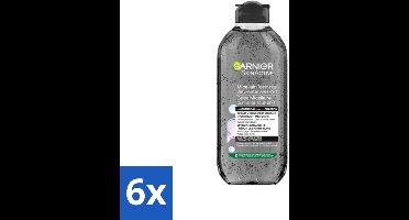 6 x Garnier - SkinActive - Micellair Jelly-water - Alles-in-1 - Charcoal - 400 ml - Reiniger - Micellair Water - Houtskool - Gezichtsreiniger - Onzuivere Huid