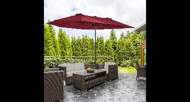 Parasol – Dubbele Parasol – Tuinparasol – Balkonparasol – Terrasparasol – Extra Groot 455x270 cm – Handkurk & Stabiel Metaal