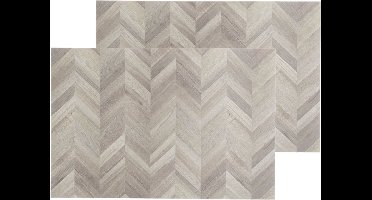 Secret de Gourmet tafel placemat - Set van 10x stuks - hout print hongaarse punt - PVC - 45 x 30 cm - Onderleggers