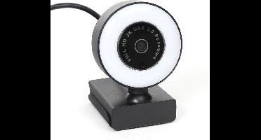 Platinet PCWC2KAF Webcam met microfoon - Voor PC, laptop - ingebouwd LED licht - Zwart/Wit
