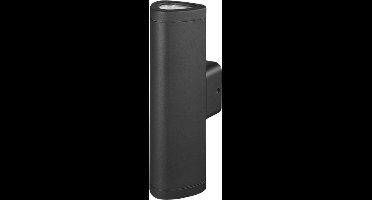 LED Tuinverlichting - Buitenlamp - Kingtron Siron Up and Down - 10W - Warm Wit 3000K - 1-lichts - Mat Antraciet - Ovaal - Aluminium - OSRAM LEDs